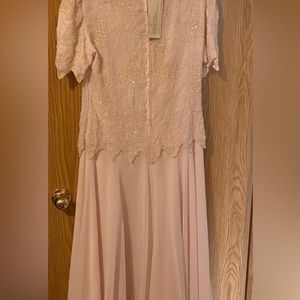 Pink Brilliante by J.A. dress with sparkly beads. Handmade. New With tags